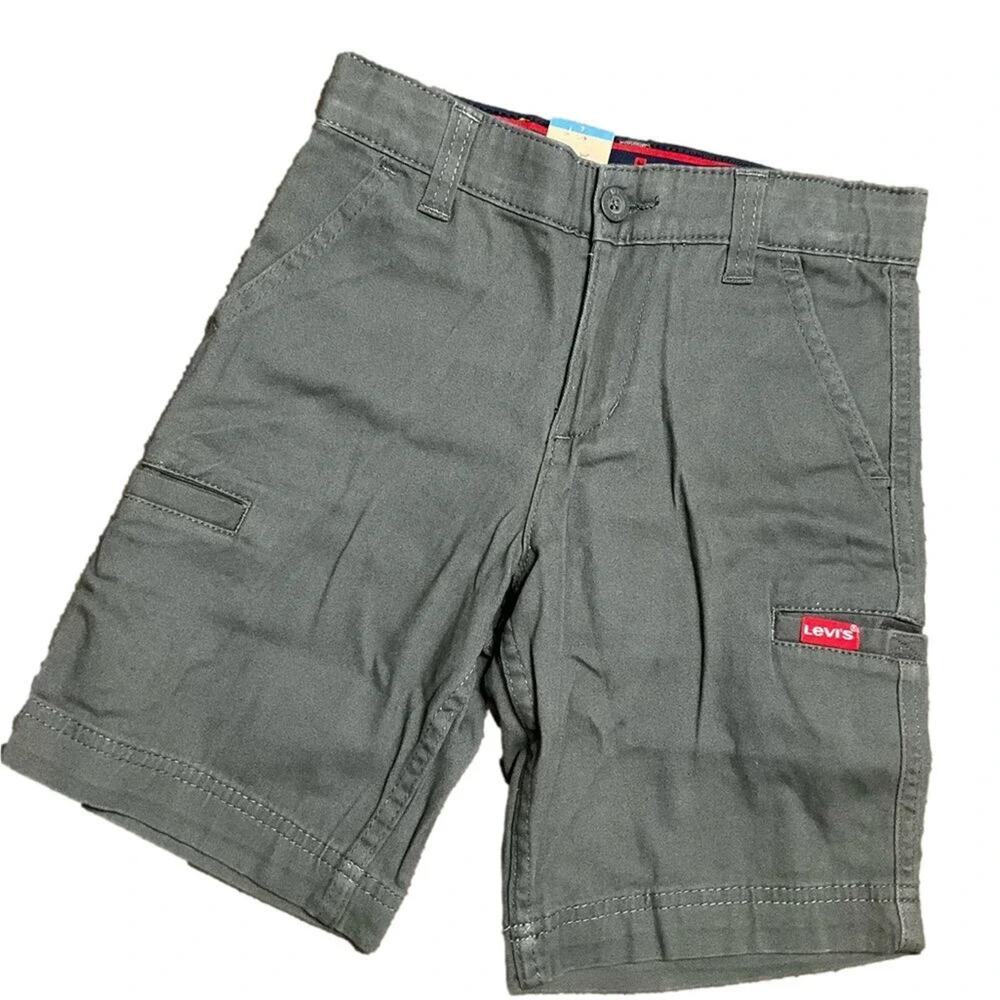 Levi's Boy’s Shorts Cargo Straight Fit Adjustable Waist Gray Short Size 7 NWT